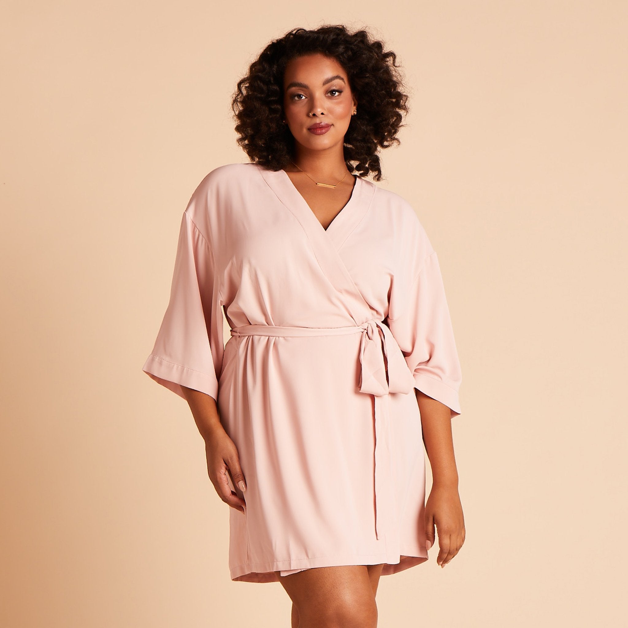 Buy Lipsy Blush Pink Feather Sleeve Satin Dressing Gown from the Next UK  online shop